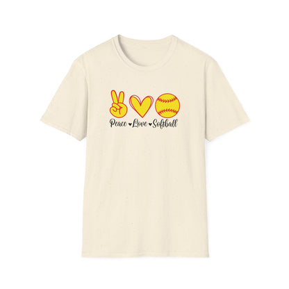 Peace Love Softball Softstyle T-Shirt