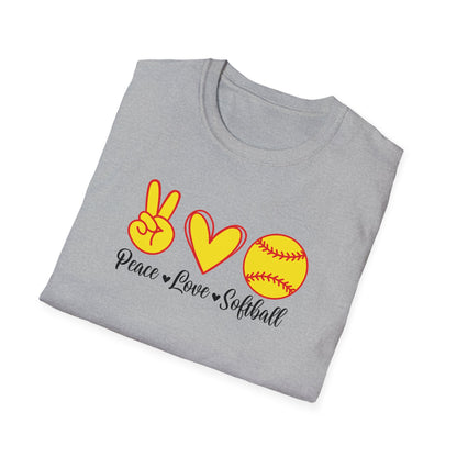 Peace Love Softball Softstyle T-Shirt