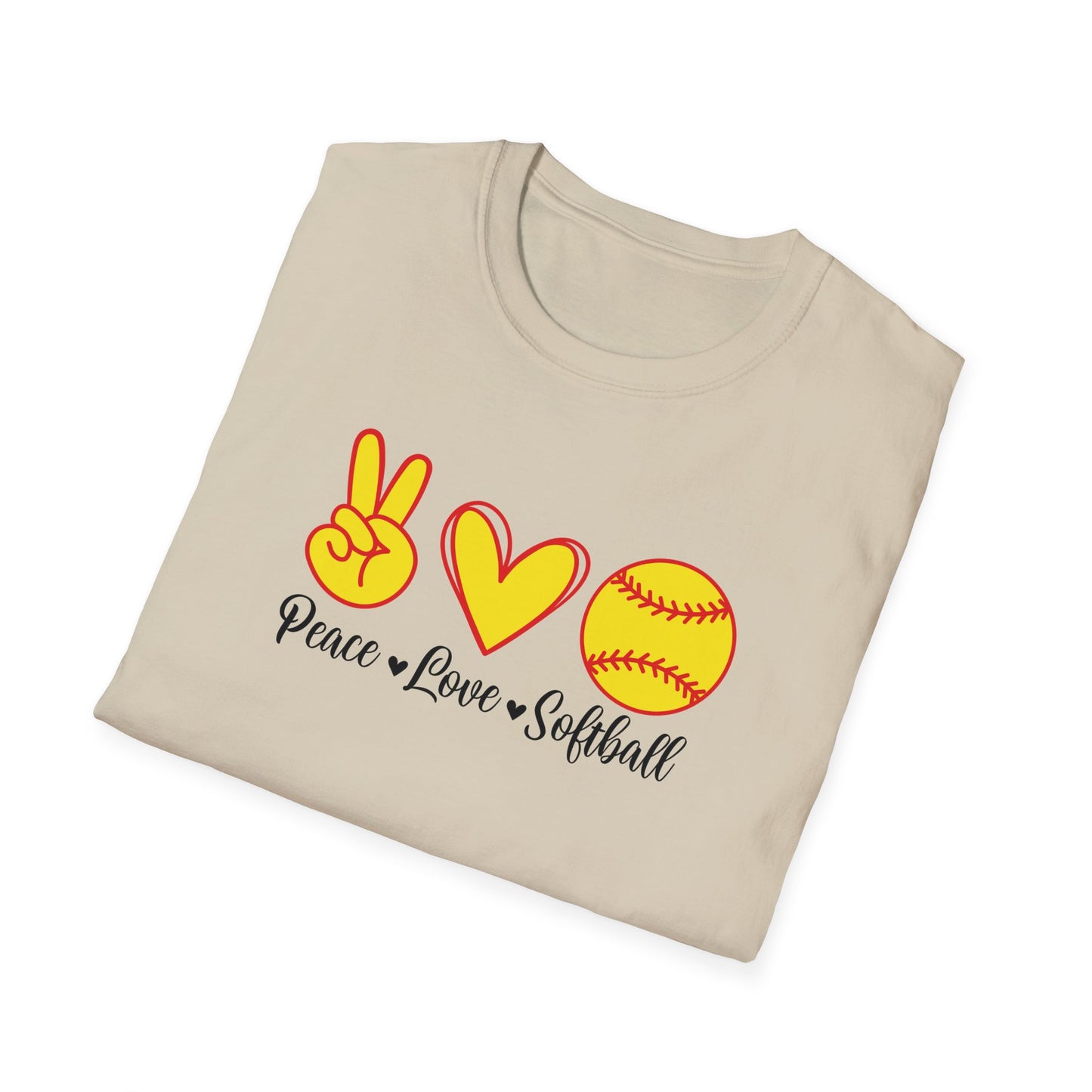 Peace Love Softball Softstyle T-Shirt