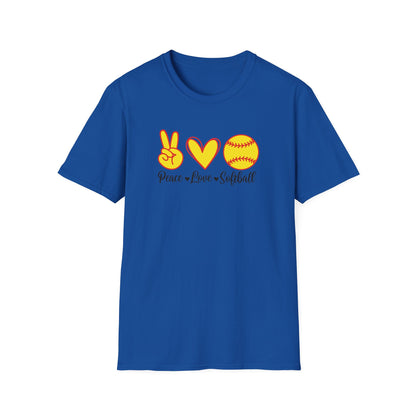 Peace Love Softball Softstyle T-Shirt