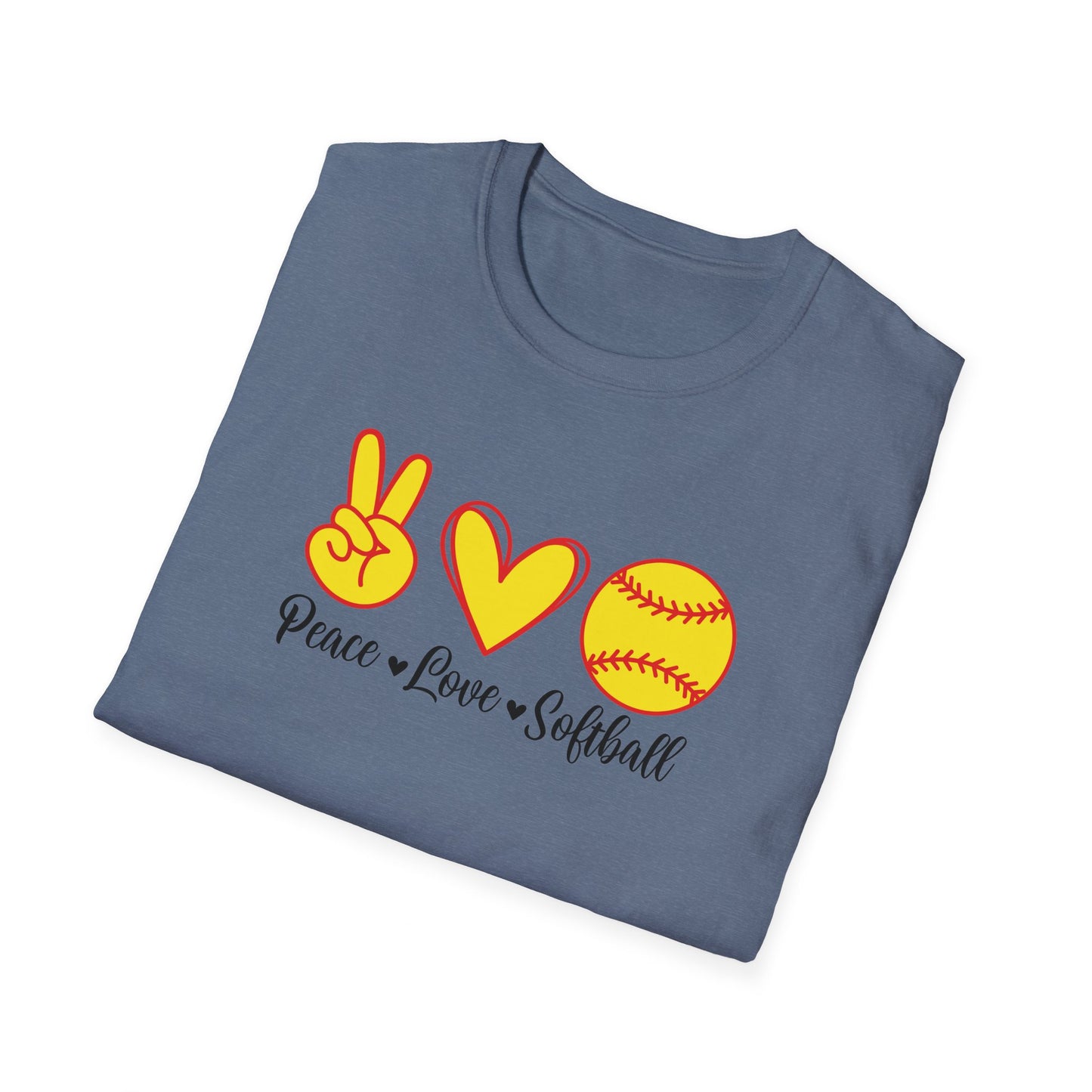 Peace Love Softball Softstyle T-Shirt