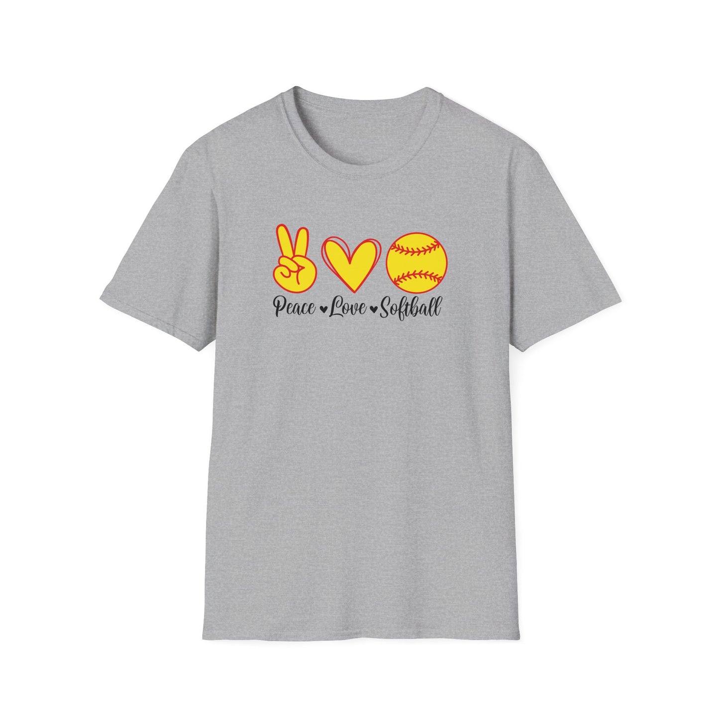 Peace Love Softball Softstyle T-Shirt