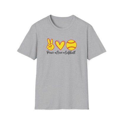 Peace Love Softball Softstyle T-Shirt