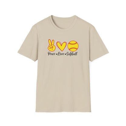 Peace Love Softball Softstyle T-Shirt