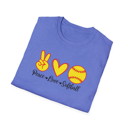 Peace Love Softball Softstyle T-Shirt