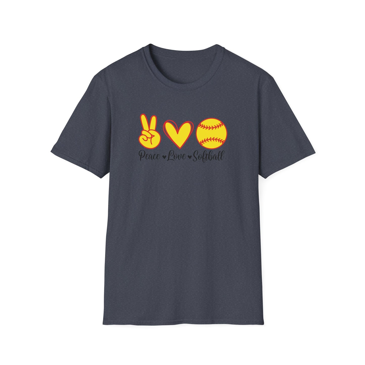 Peace Love Softball Softstyle T-Shirt