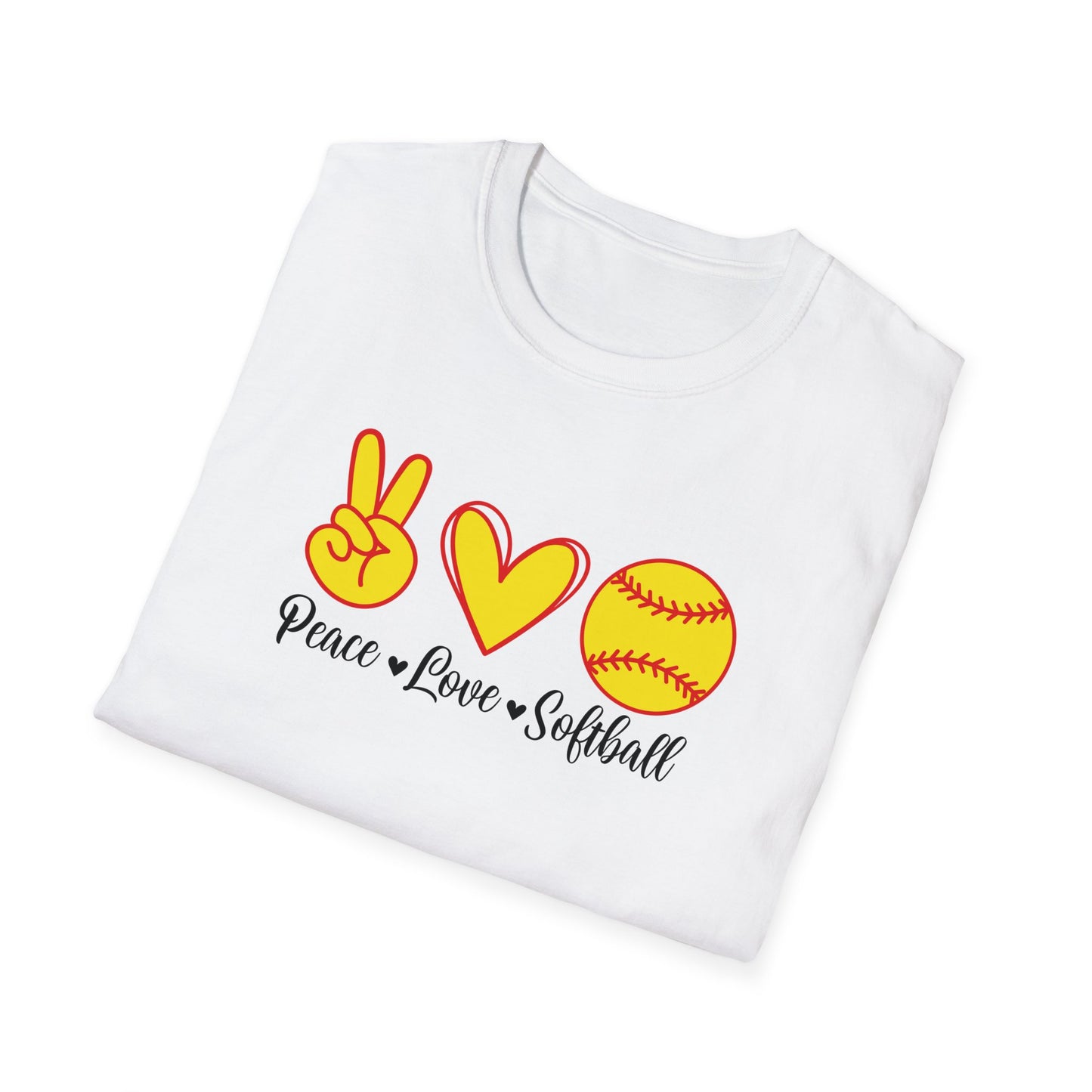 Peace Love Softball Softstyle T-Shirt