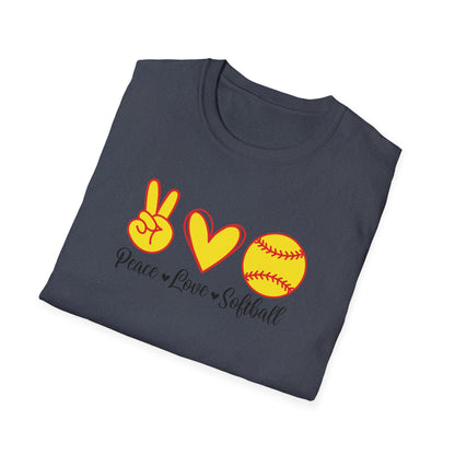 Peace Love Softball Softstyle T-Shirt